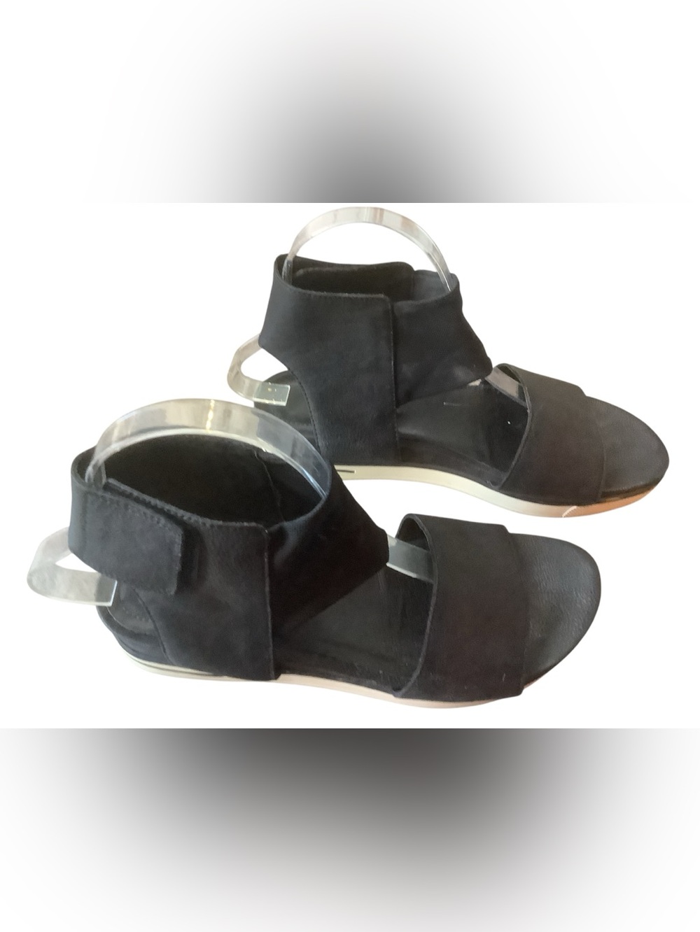 Eileen Fisher Black Leather Ankle Strap Sandals | Minimalist Comfort | Size 8.5 - Picture 4 of 10